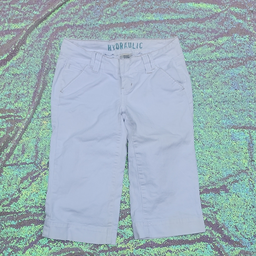 Hydraulic White Long Shorts Classic Cotton Blend Size 1/2